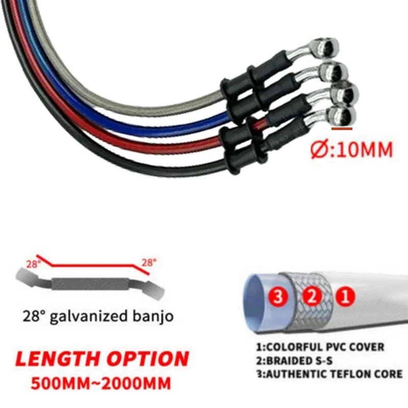 2X Universal 30cm-220cm 28° Mo - Motorcycle Brake Cable ulasan dan harga